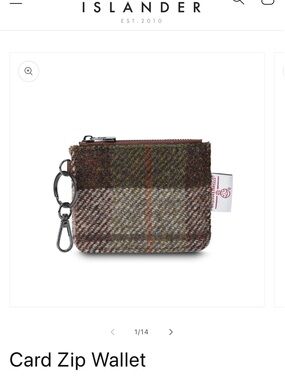 Islander Brown and Tan Plaid Key Pouch Wallet